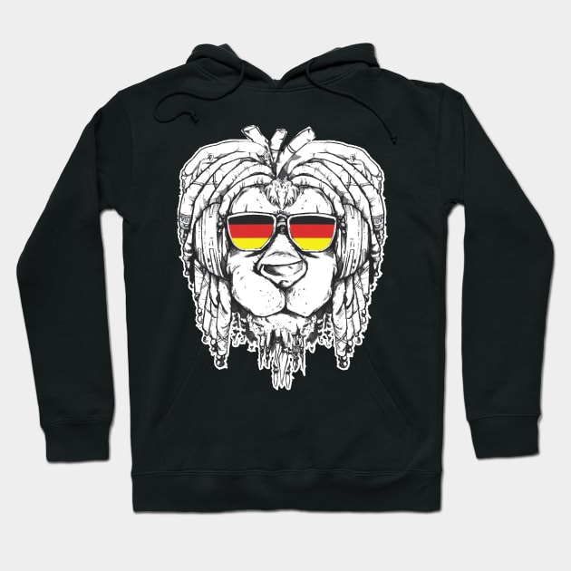 Rasta Reggae Lion Germany Gift Rastafari Hoodie by Pummli